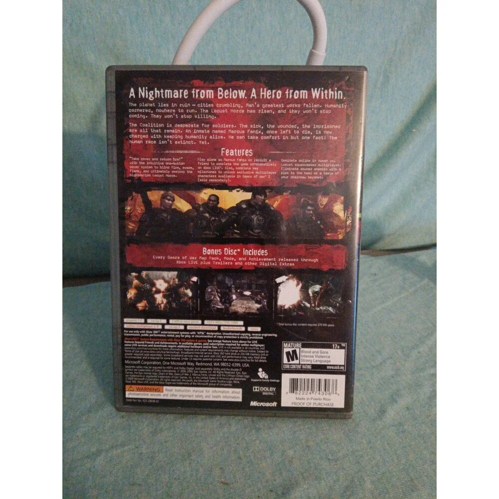 Gears of War Two Disc Platinum Hits Edition Microsoft Xbox 360, 2008